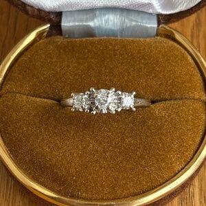 Diamond Three Stone 10k White Gold Ring